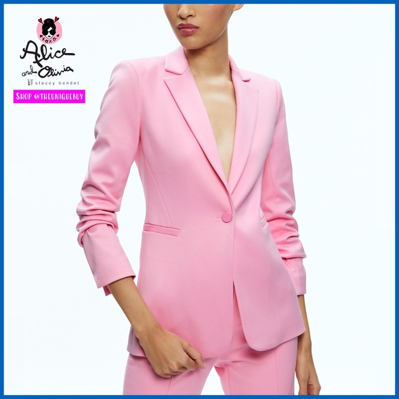 Alice + Olivia Jackets & Blazers - Alice + Olivia Macey Fitted Cherry Blossom Pink Blazer Jacket